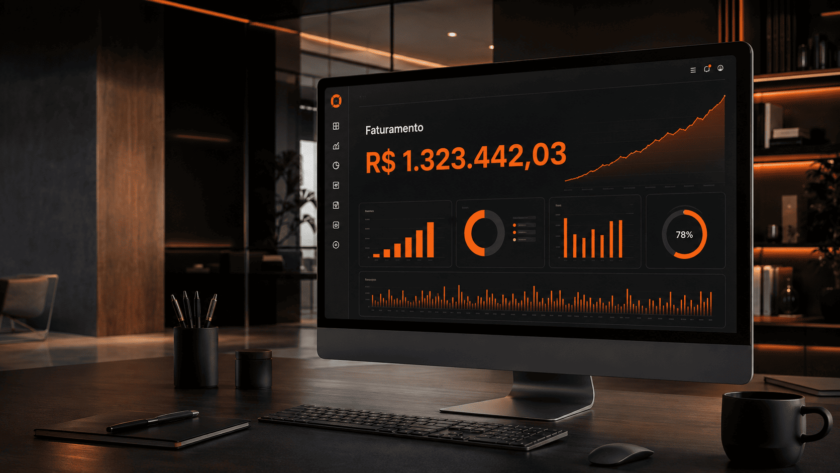 Dashboard de crescimento e performance empresarial